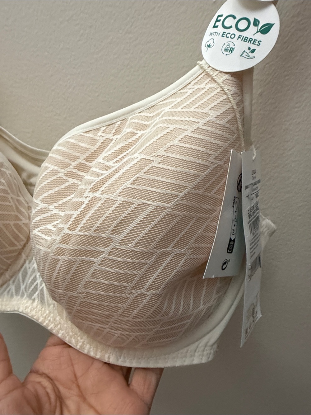 Eco-Friendly Spacer Cup Bra in Ivory Cream - Smooth Support - Picture 10 of 13